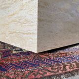 Base table shape square 1970 travertine on wheels french work