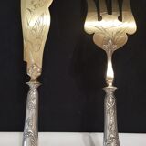 Silver-gilt metal fish service