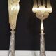 Silver-gilt metal fish service