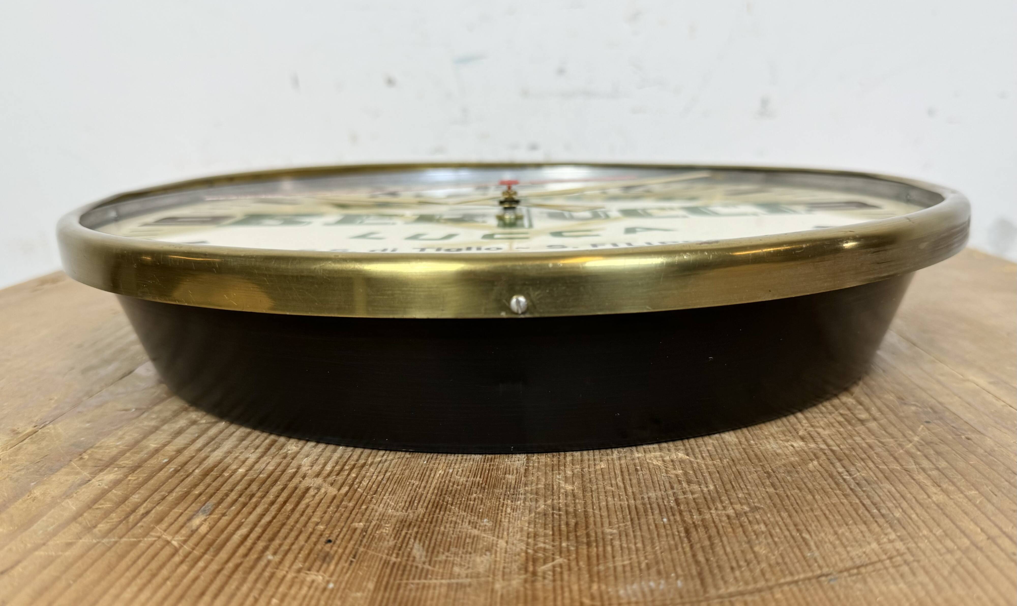 Vintage italian advertising wall clock, 1970s