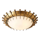 Forged nail sun lamp, gold leaf and glass, France, 1950s