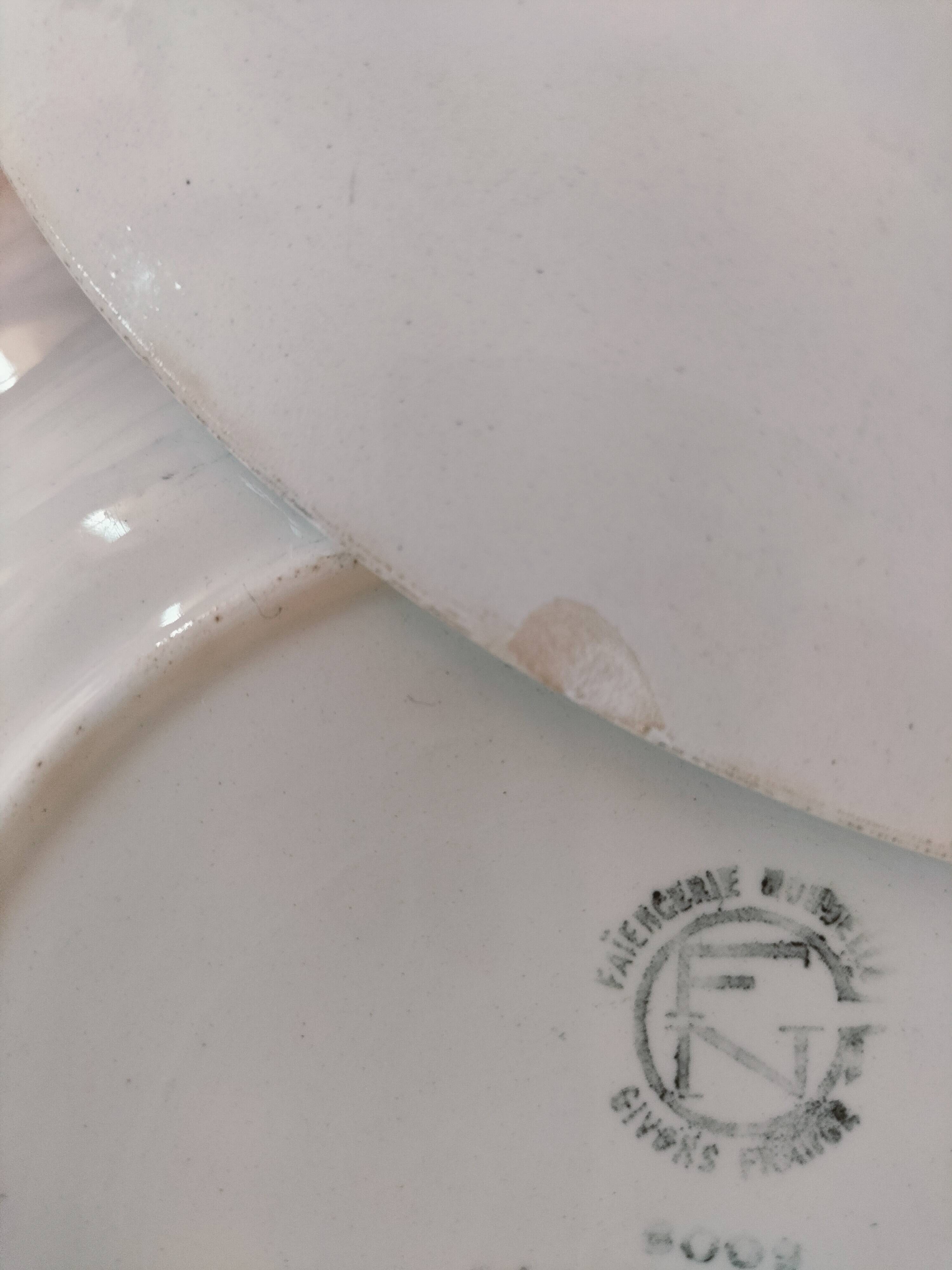 Set of 6 soup plates Faïencerie Nouvelle Givors from the 50s