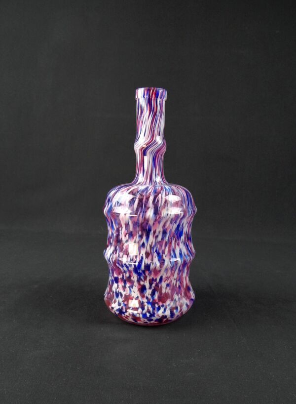 Ancienne carafe bouteille en verre de Clichy moucheté polychrome fin XIXème