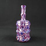 Antique polychrome speckled glass carafe/bottle from Clichy, late 19th century