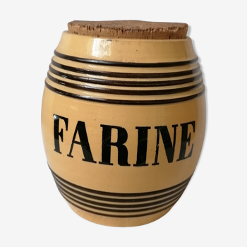 Pot à farine en faïence