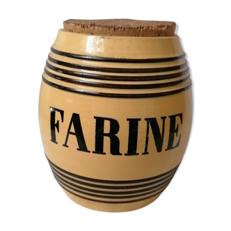 Pot à farine en faïence