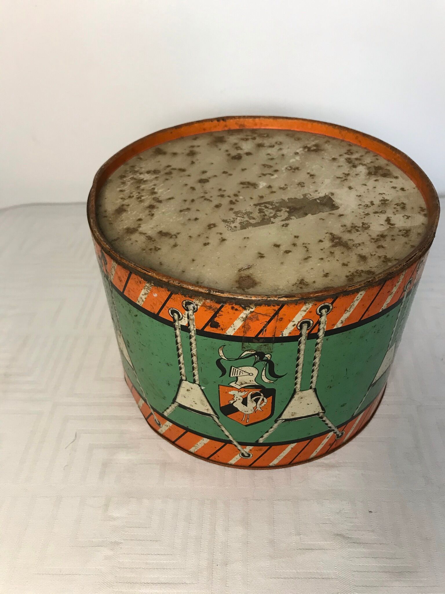 Toy old metal drum brand Kaas Strasbourg 1950s
