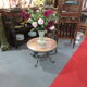 Low wrought iron 1950 marble top side table