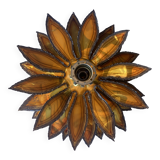 Applique murale fleur metal doré vintage