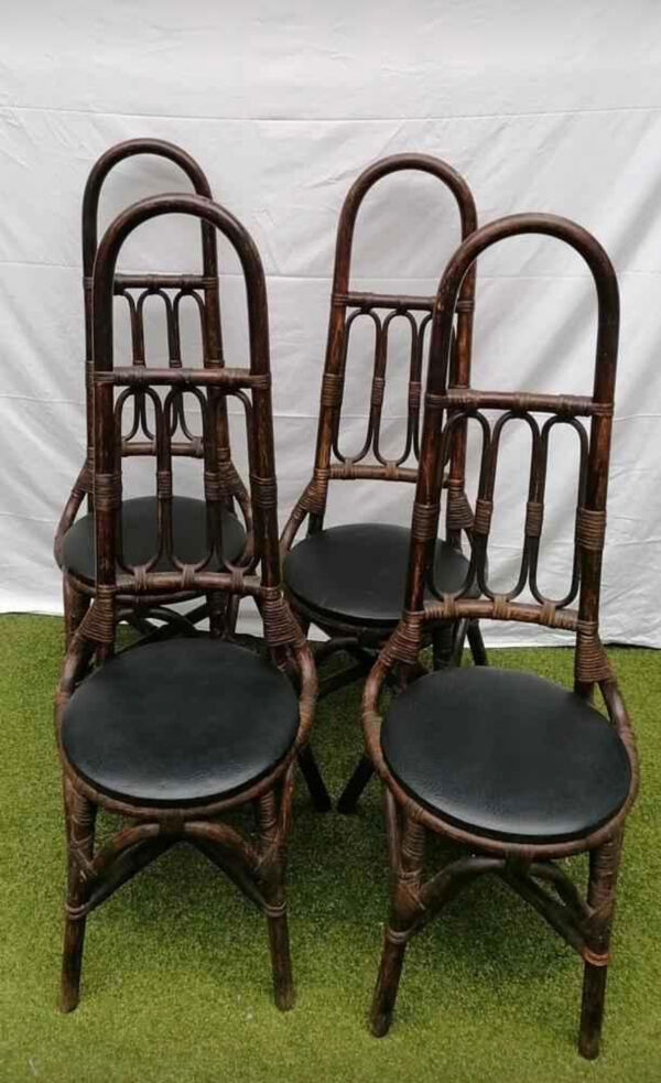 Lot de 4 chaises en bambou