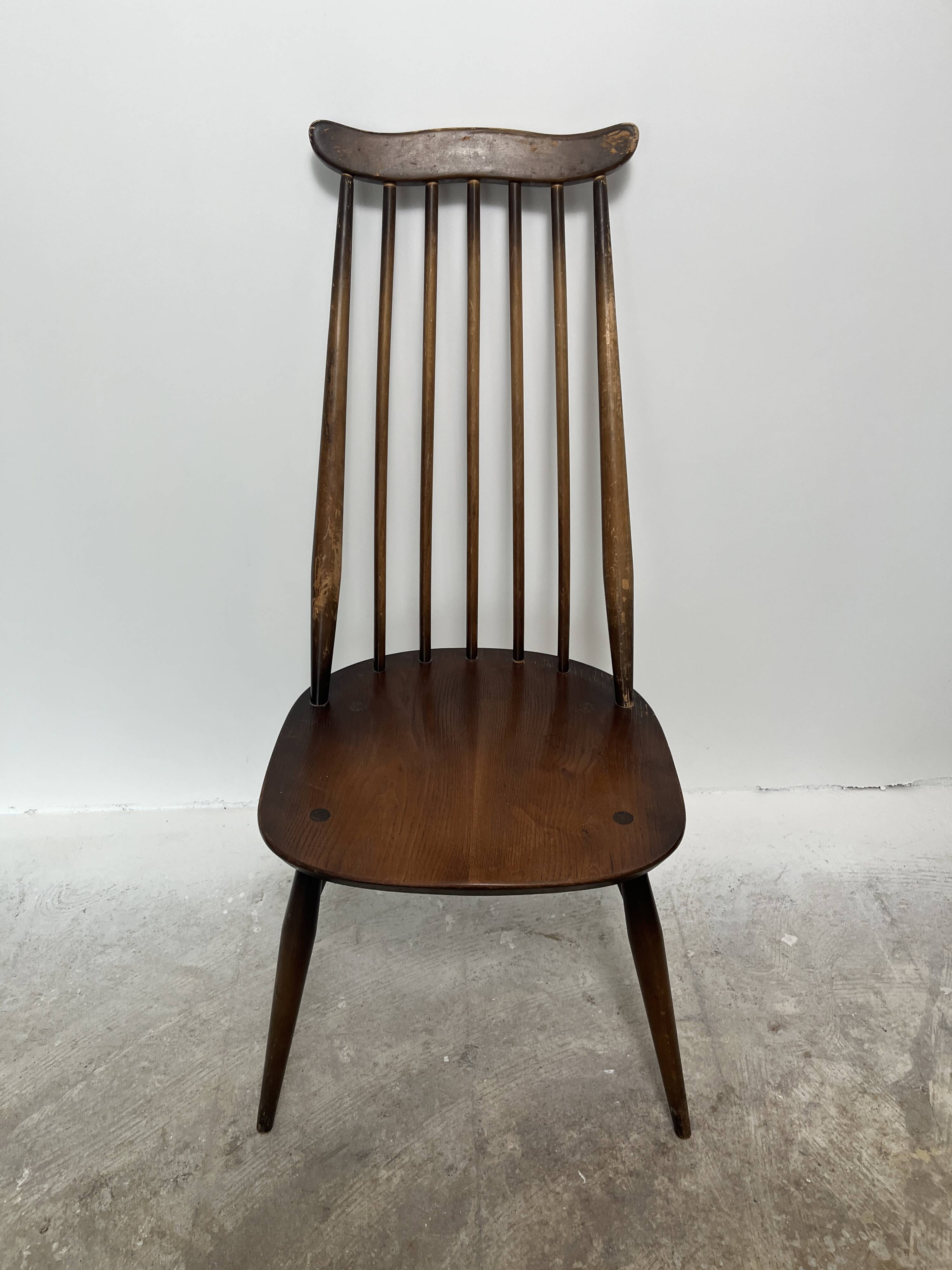 Set of 3 Ercol Goldsmith Scandinavian style wooden chairs