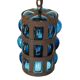 Blue blown glass and metal pendant light, 1970s