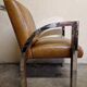 Aviator chair - In walnut veneer and chrome metal - 1970s design