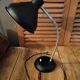 Bedside lamp desk metal Aluminum black velvet Original old