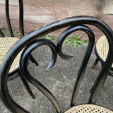 4 Thonet style bistro chairs in blackened curved wood