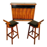 Mid-century rosewood bar and stools by Niels Erik Glasdam Jensen 1960s