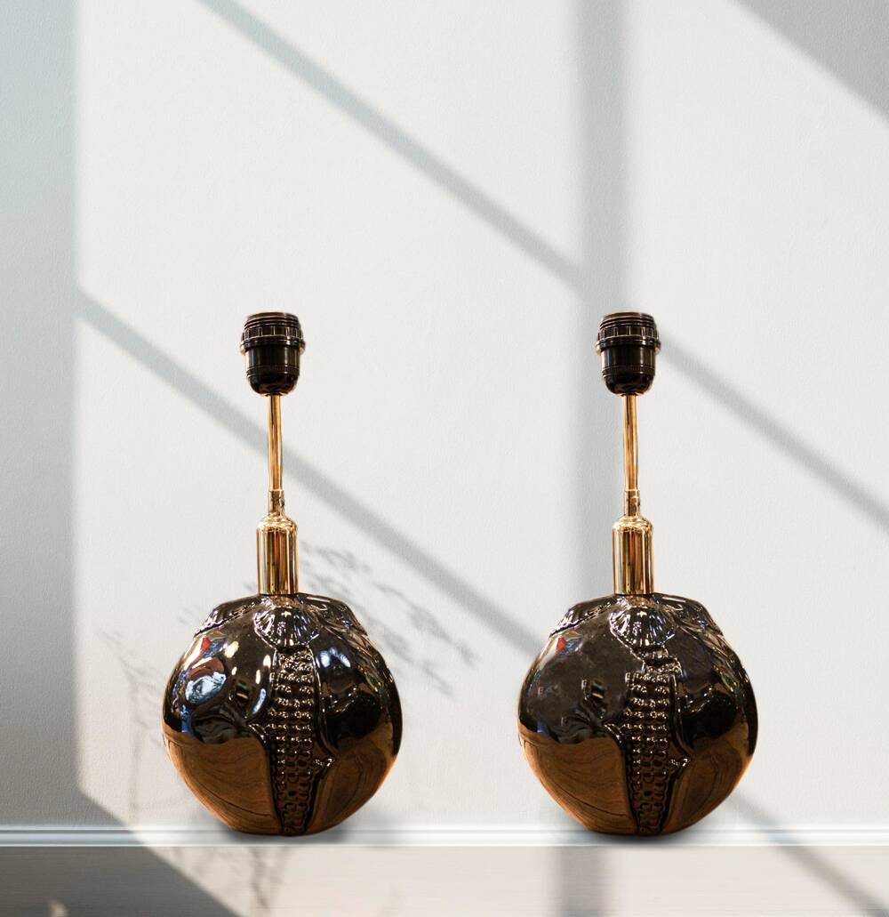 Paire de Lampes Grenade Noire