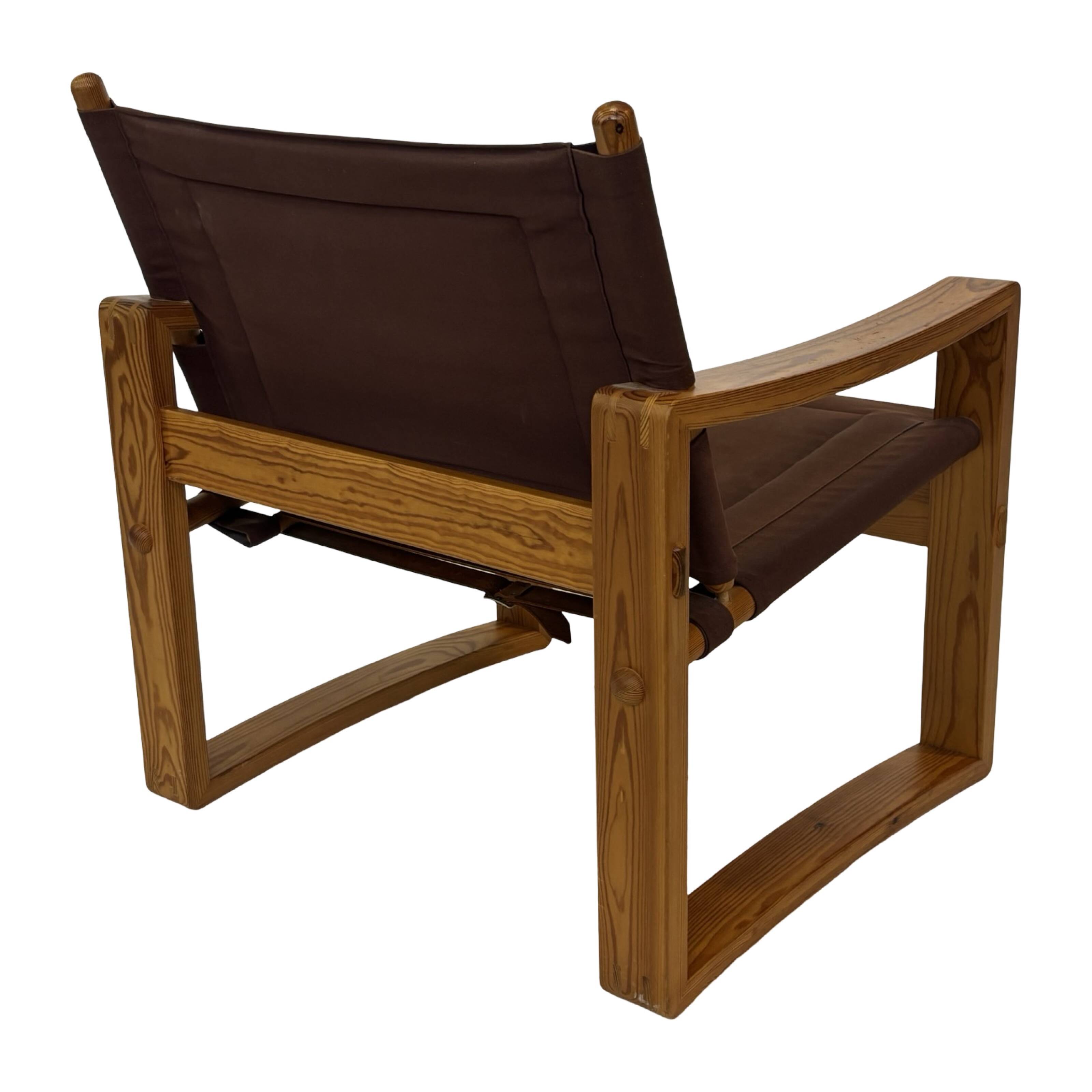 Chaise Safari Vintage Børge Jensen en pin, Danemark, années 1970