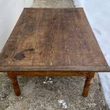 Large rustic wooden coffee table with 1 drawer