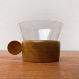 Mid-century wooden tea glasses, 1960s, set of 5