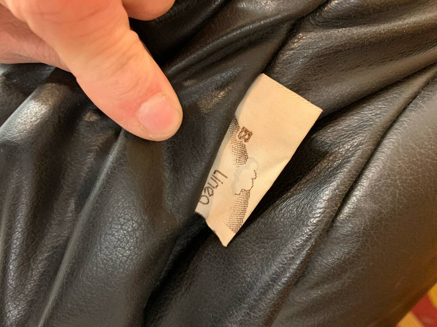 Vintage Black Leather Sofa Design Circa 1980