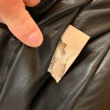 Vintage Black Leather Sofa Design Circa 1980