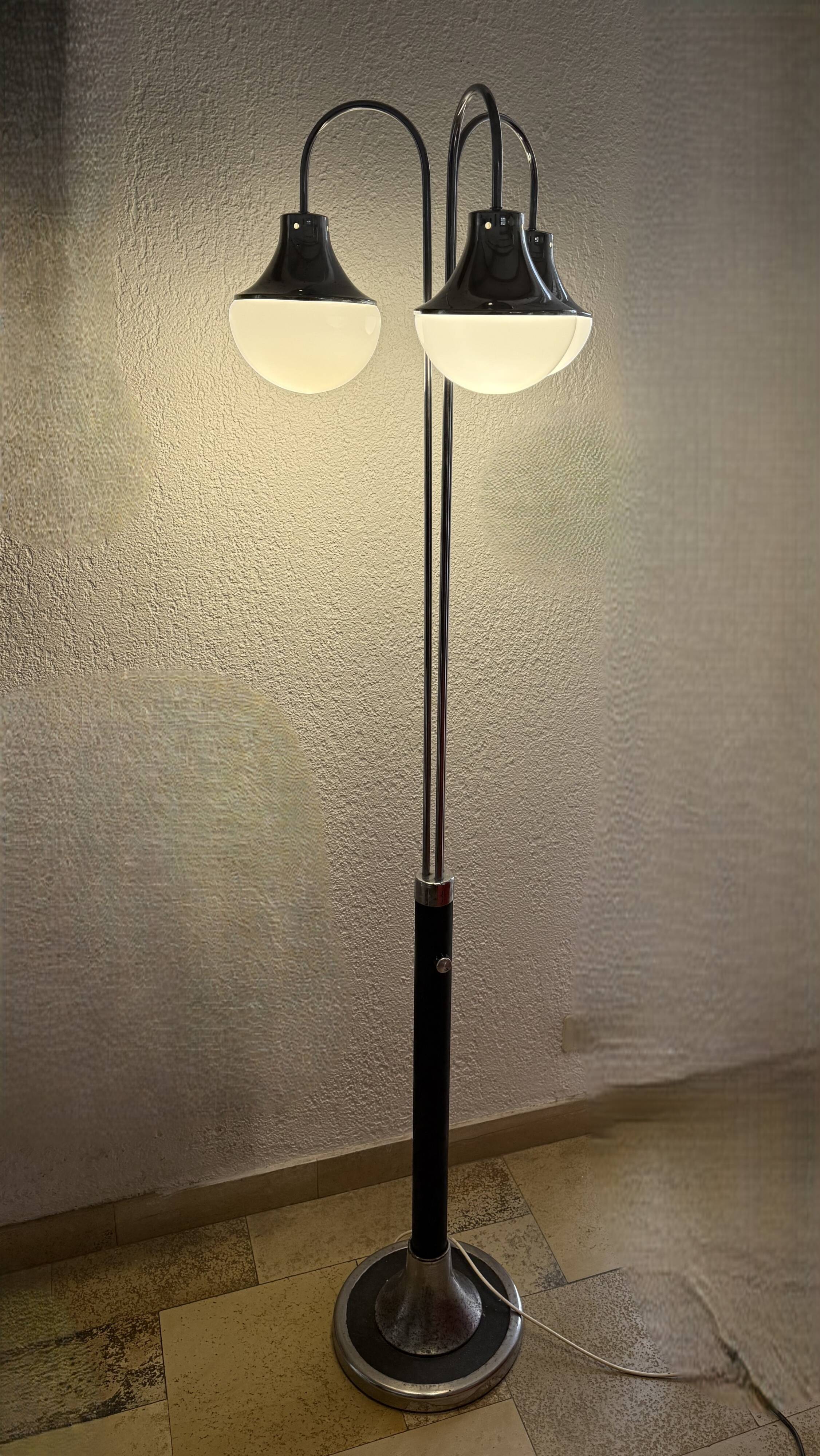 Vintage Italian three-light floor lamp