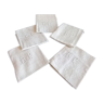 Lot de 5 serviettes de table en coton , ivoire clair , monogramme RP