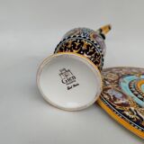 Ewer and its basin, in Gien earthenware, Renaissance model, 20th century.