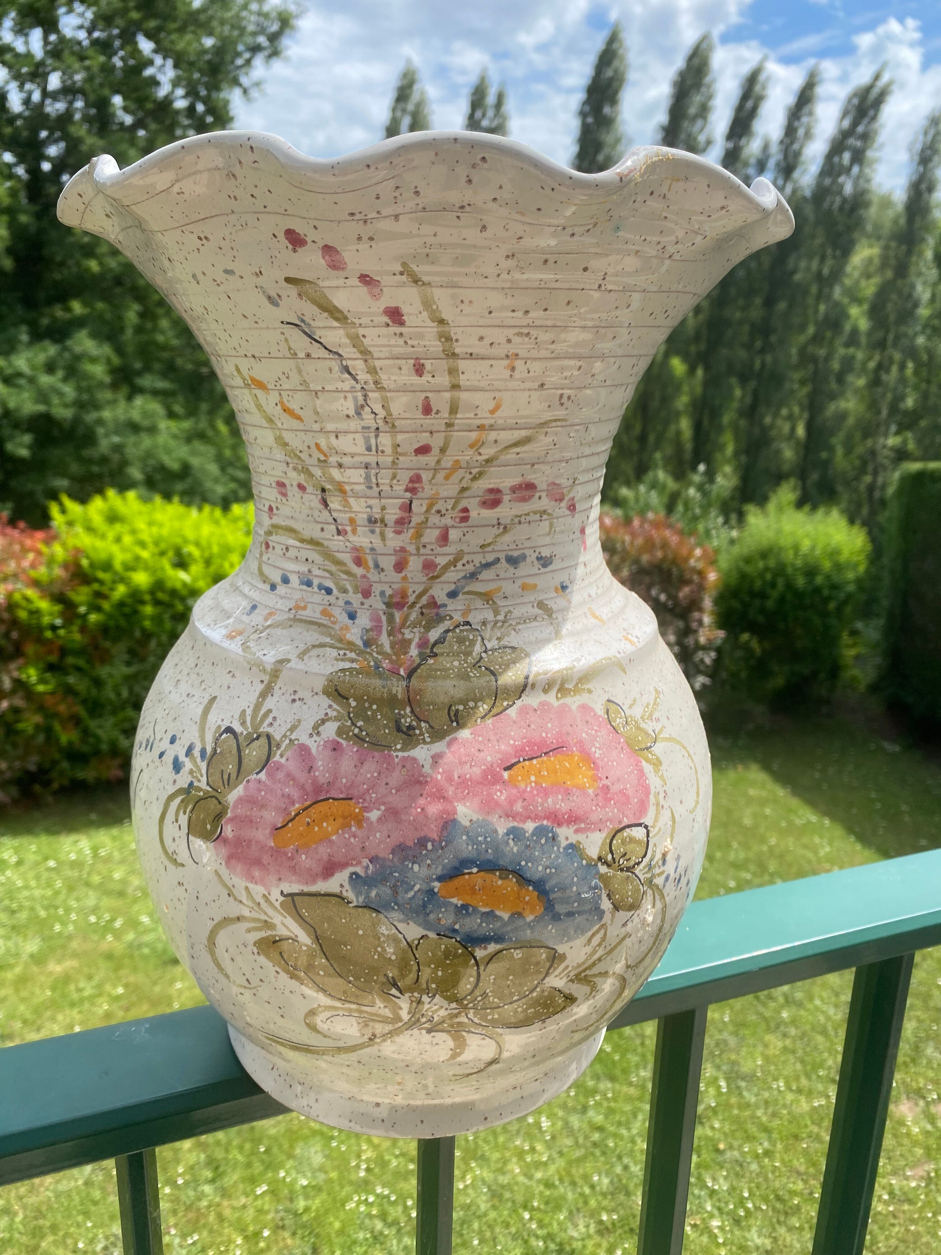 Potiche/ vase artisanale vintage