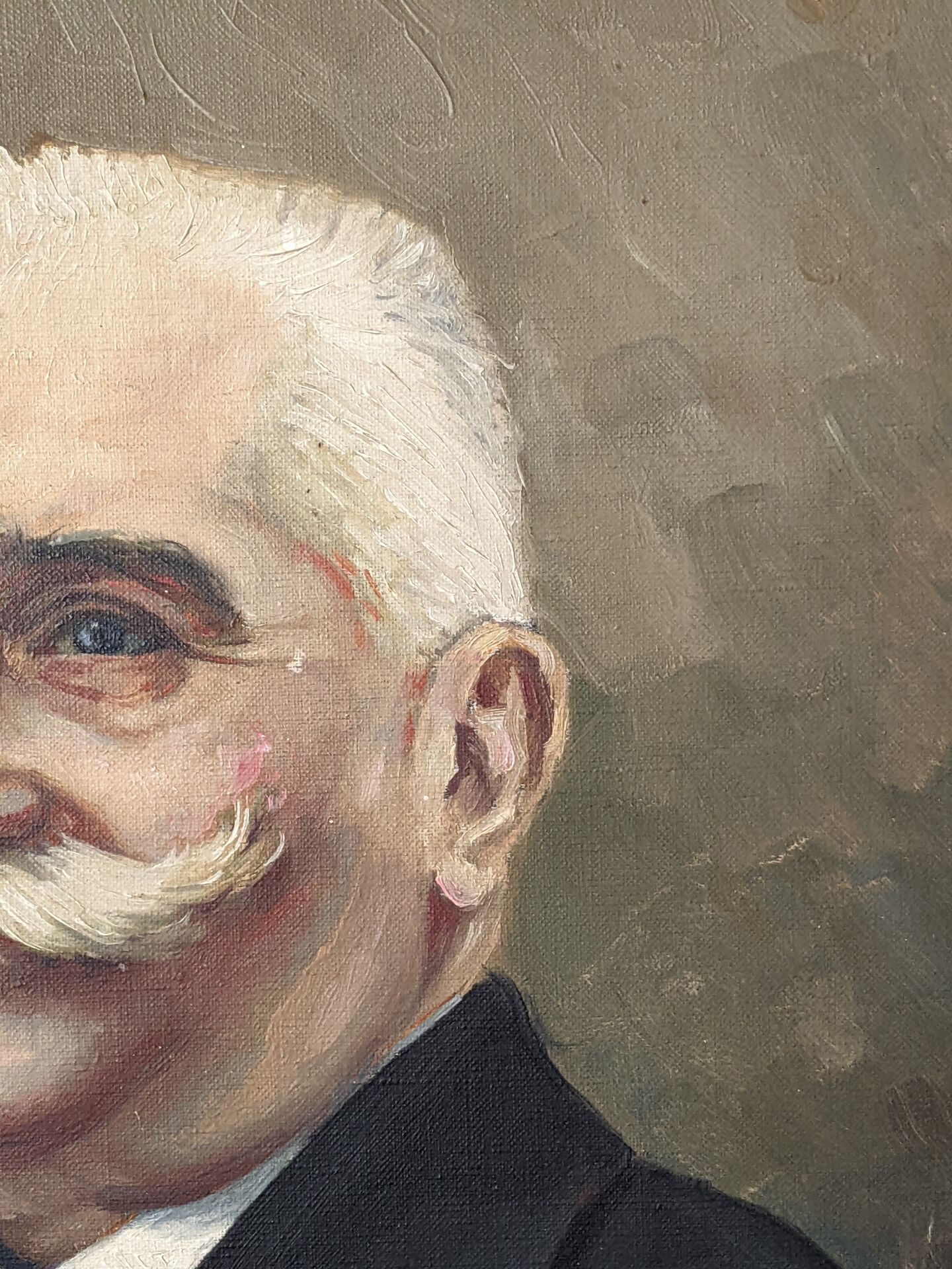 Old acrylic portrait on canvas country decoration