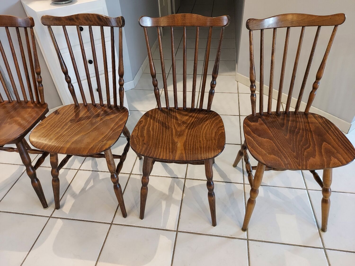 Set of 4 Baumann bistro chairs from the 1970s