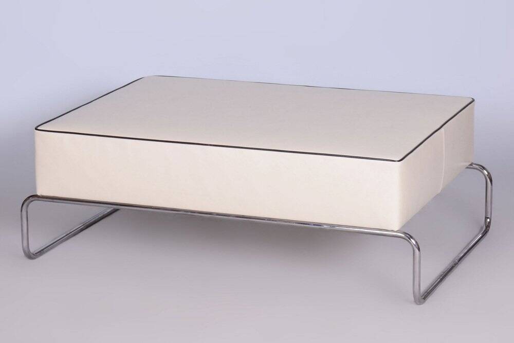 Bauhaus Stool or Coffee Table in Chromed Steel, Czechia, 1930s