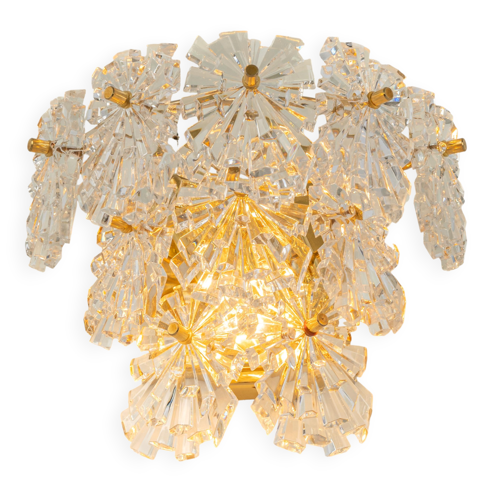 pair of crystal wall lights by Kinkeldey, Germany, 1970s.