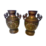Paire de vases en bronze