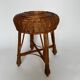 Vintage Mid Century Modern handwoven wicker stool