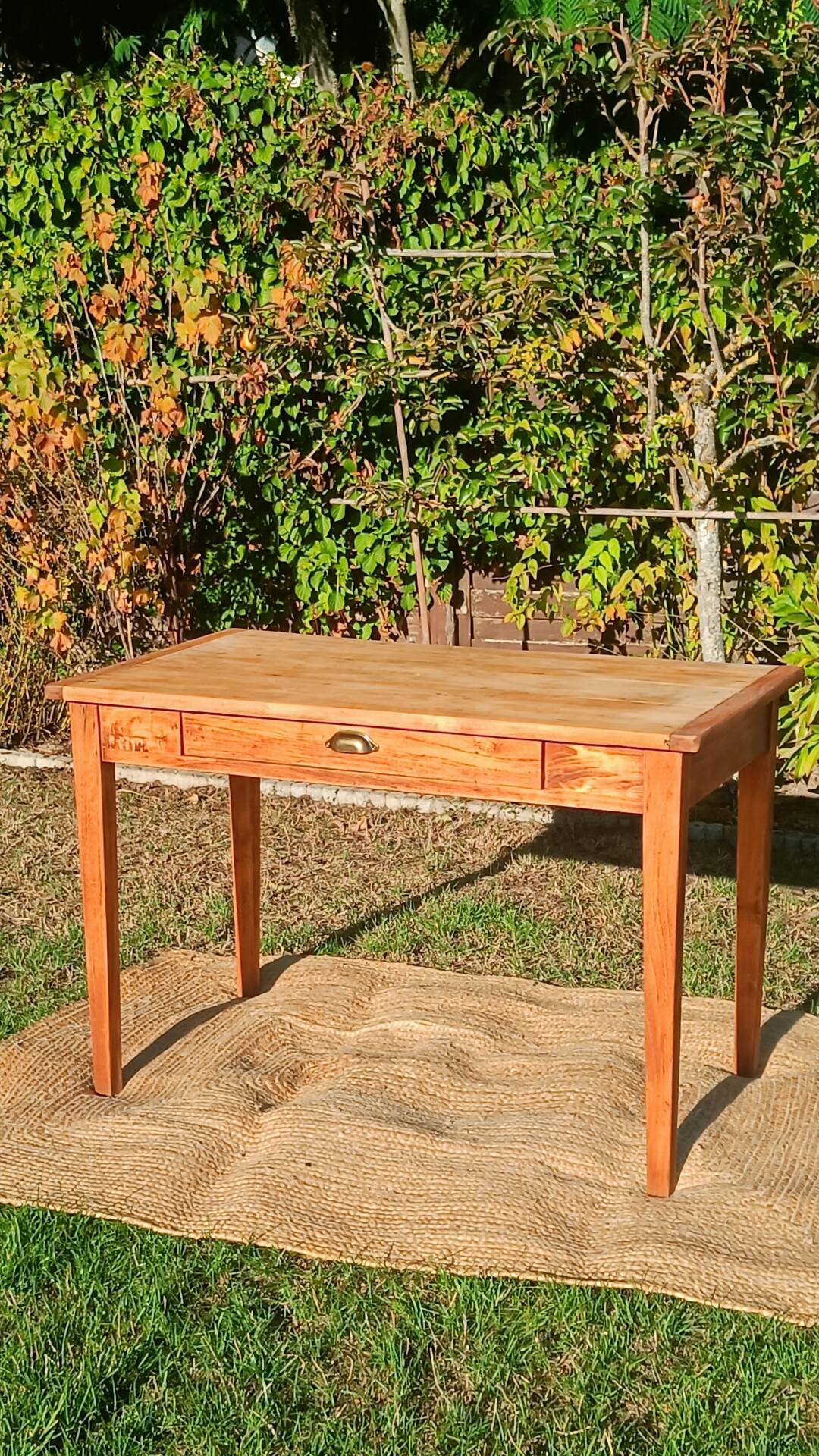 Table bureau bois brut