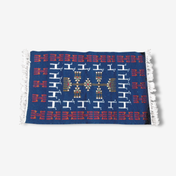 Tapis kilim berbère bleu, 100x60