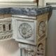 Louis XVI wall console in carved wood, grey patina, 18th century.
