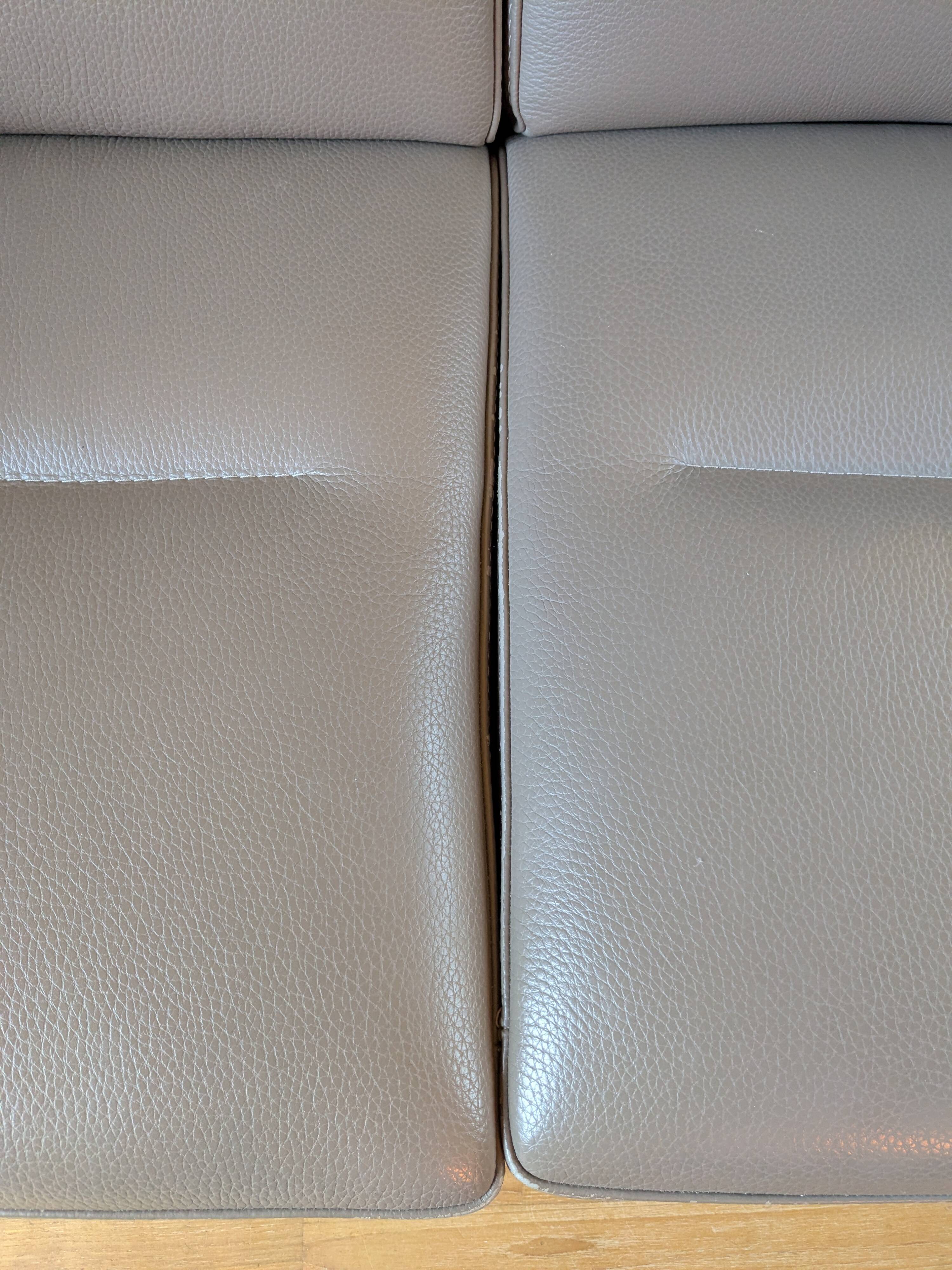 Grey leather sofa Rochebobois