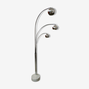 Floor lamp "Lily of the valley" by G. Reggiani in chromed metal 70s