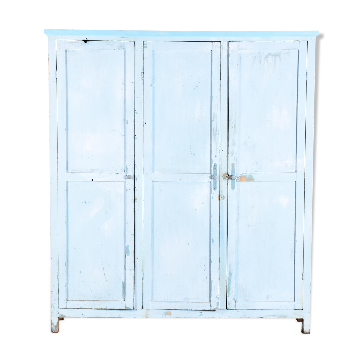 Industrial vintage wooden locker 3 doors