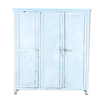 Industrial vintage wooden locker 3 doors