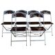 6 folding chairs in smoked Plexiglas and chrome metal, Chaisor 1970