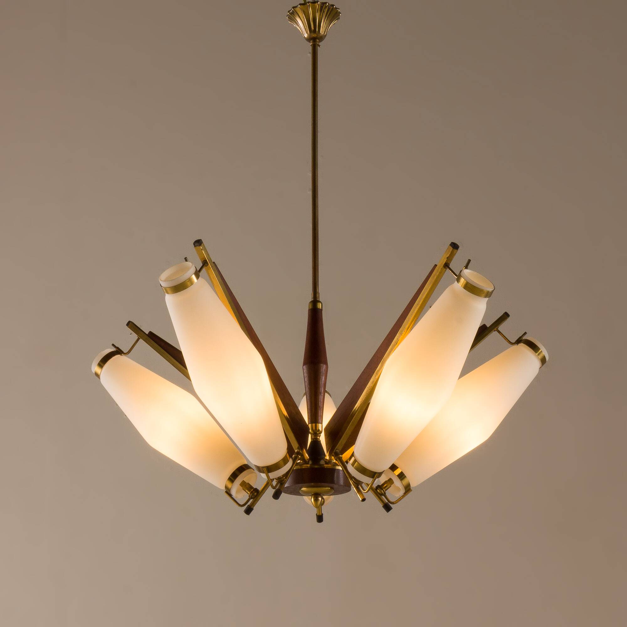 Italian mid century chandelier atr. to Stilux Milano, 1950s