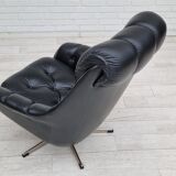 Fauteuil en cuir pivotant danois vintage