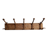 School wall coat rack, old, 5 hooks, 81 cm