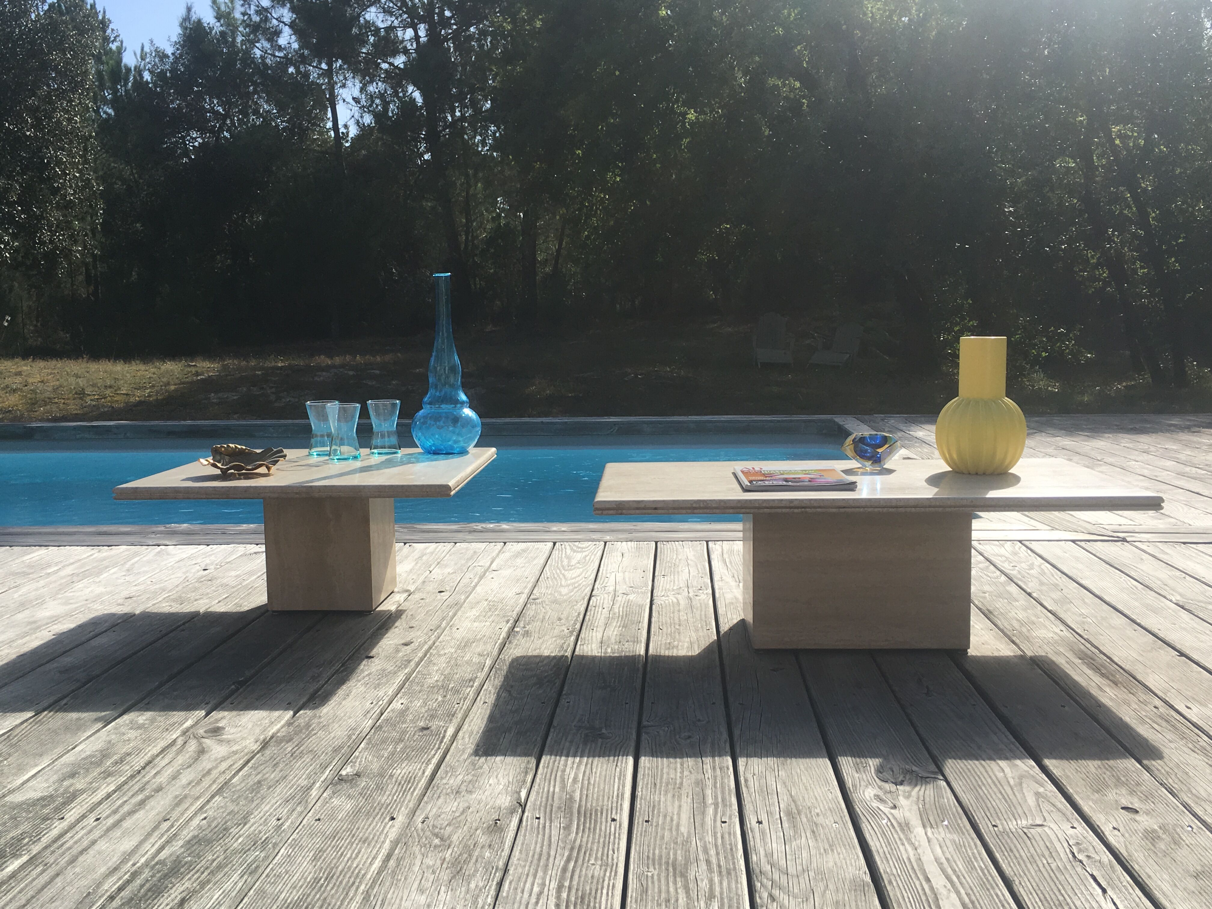 Vintage travertine coffee table