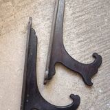Old coat rack in blackened wood