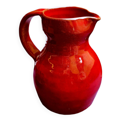 Max Idlas, grand pichet en céramique sang de boeuf, France, 1960s